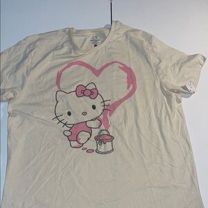 Hello Kitty Cream and Pink Short Sleeve Tee XXL